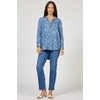 image:imageDEAR JOHN Galina Novelty Shirt Womens Relaxed Fit Tencel Button Front Long Sleeve Collared Top  Avalon  XLarge