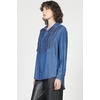 image:imageDEAR JOHN Galina Ruffle Tuxedo Shirt Womens Long Sleeve Button Down Relaxed Fit Blouse  Femma  Medium