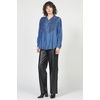 image:imageDEAR JOHN Galina Ruffle Tuxedo Shirt Womens Long Sleeve Button Down Relaxed Fit Blouse  Femma  Medium