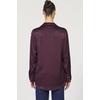 image:imageDEAR JOHN Galina Shirt Womens Relaxed Fit Long Sleeve ButtonUp Collared Blouse  Fig  Medium