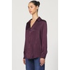 image:imageDEAR JOHN Galina Shirt Womens Relaxed Fit Long Sleeve ButtonUp Collared Blouse  Fig  XLarge