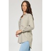 image:imageDEAR JOHN Galina Shirt Womens Relaxed Fit Tencel Button Front Long Sleeve Collared Top  Abbey Stone  Large
