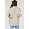 image:imageDEAR JOHN Galina Shirt Womens Relaxed Fit Tencel Button Front Long Sleeve Collared Top  Abbey Stone  Large