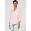image:imageDEAR JOHN Galina Shirt Womens Relaxed Fit Tencel Button Front Long Sleeve Collared Top  Pale Lilac  Large