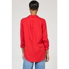image:imageDEAR JOHN Galina Shirt Womens Relaxed Fit Tencel Button Front Long Sleeve Collared Top  Salsa  Medium