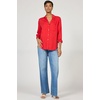 image:imageDEAR JOHN Galina Shirt Womens Relaxed Fit Tencel Button Front Long Sleeve Collared Top  Salsa  Medium