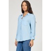 image:imageDEAR JOHN Galina Shirt Womens Relaxed Fit Tencel Button Front Long Sleeve Collared Top  Skyway Wash  Large
