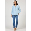 image:imageDEAR JOHN Galina Shirt Womens Relaxed Fit Tencel Button Front Long Sleeve Collared Top  Skyway Wash  Large