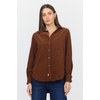 image:imageDEAR JOHN Galina Womens Long Sleeve Shirt Collar Button Front Cappuccino Size XSmall
