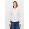 image:imageDEAR JOHN Havana Womens Relaxed Fit Long Sleeve Shirt Collar Button Front Off White Size XSmall