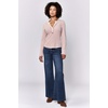image:imageDEAR JOHN Luna Top Womens Classic Fit Thermal Henley Long Sleeve Button Front TopSepia Rose
