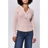 image:imageDEAR JOHN Luna Top Womens Classic Fit Thermal Henley Long Sleeve Button Front TopSepia Rose