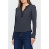 image:imageDEAR JOHN Luna Top Womens Classic Fit Thermal Henley Long Sleeve Button Front TopWashed Black