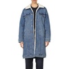 image:imageDEAR JOHN Dallas Long Jacket Womens Button Front Sherpa Collar Oversized Stretch Denim CoatPool Wave