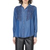 image:imageDEAR JOHN Galina Ruffle Tuxedo Shirt Womens Long Sleeve Button Down Relaxed Fit Blouse  Femma  Medium