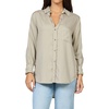 image:imageDEAR JOHN Galina Shirt Womens Relaxed Fit Tencel Button Front Long Sleeve Collared Top  Abbey Stone  Large