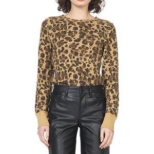 image:imageDEAR JOHN Ania Thermal Top Womens Slim Fit Long Sleeve Crew Neck Waffle ShirtLeopard