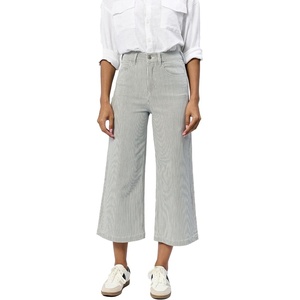 image:imageDEAR JOHN Audrey Wide Leg Jeans Womens High Rise Cropped Color Denim Comfort Stretch Clean Hem Utility Inspired Tailored FitRailroad Grey