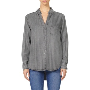image:imageDEAR JOHN Galina Womens Shirts Button Up Long Sleeve Relaxed Fit Lightweight Draped Soft Touch Blouse Office Casual Travel Outfit Staple  Ash  Size Large