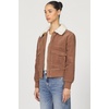 image:imageDEAR JOHN Hallie Jacket Womens Oversized Sherpa Collar Zip Front Corduroy Layering CoatMelted Butterscotch