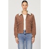 image:imageDEAR JOHN Hallie Jacket Womens Oversized Sherpa Collar Zip Front Corduroy Layering CoatMelted Butterscotch