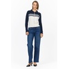 image:imageDEAR JOHN Nola Womens Long Sleeve Zip Front Sweater Fitted CollaredNavyCream