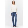 image:imageDEAR JOHN Rania Crew Neck Sweater for Women Long Sleeve Raw Edge Oversized Cotton KnitOffwhite