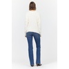 image:imageDEAR JOHN Rania Crew Neck Sweater for Women Long Sleeve Raw Edge Oversized Cotton KnitOffwhite
