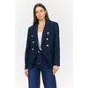 image:imageDEAR JOHN Rowena Double Breasted Blazer for Women Fitted Long Sleeve Stretch Tailored JacketBlack Iris