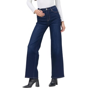 image:imageDEAR JOHN Margot Mid Rise Straight Leg Jeans for Women Full Length Clean HemPierce Wash
